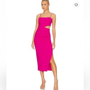 Perfect condition Likely Zeldana midi dress in Fuchsia. Worn one night!